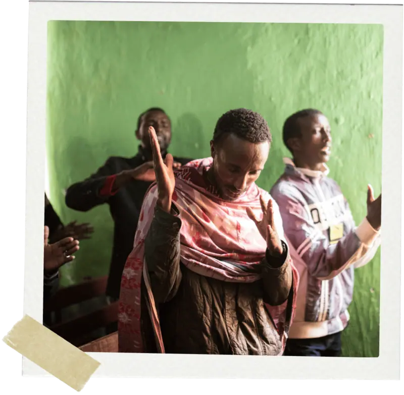 Men praying