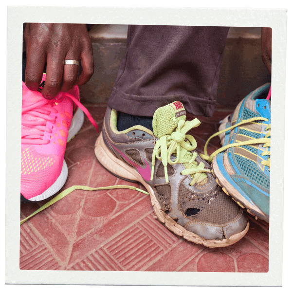 Old, worn shoes and new ones